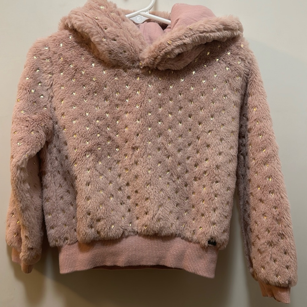 Appaman silky soft sweatshirt with hood & ears in a blush dusty rose pink color